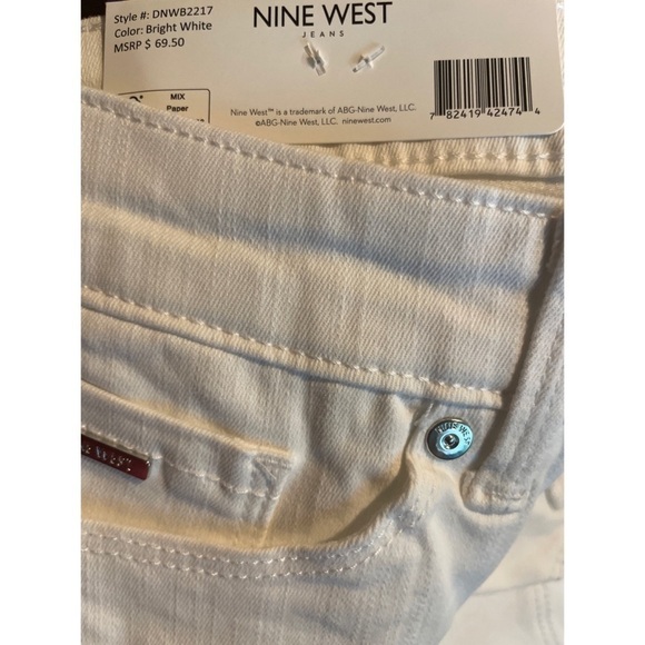NINE WEST NWT  Gramercy Cropped Bright White Jeans Size 16 New With Tags - Picture 6 of 10